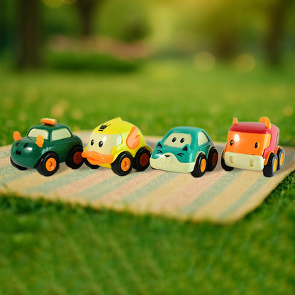 Funwoods Animal Cartoon Pull-Back Toy Car Set Pack 4 Pc