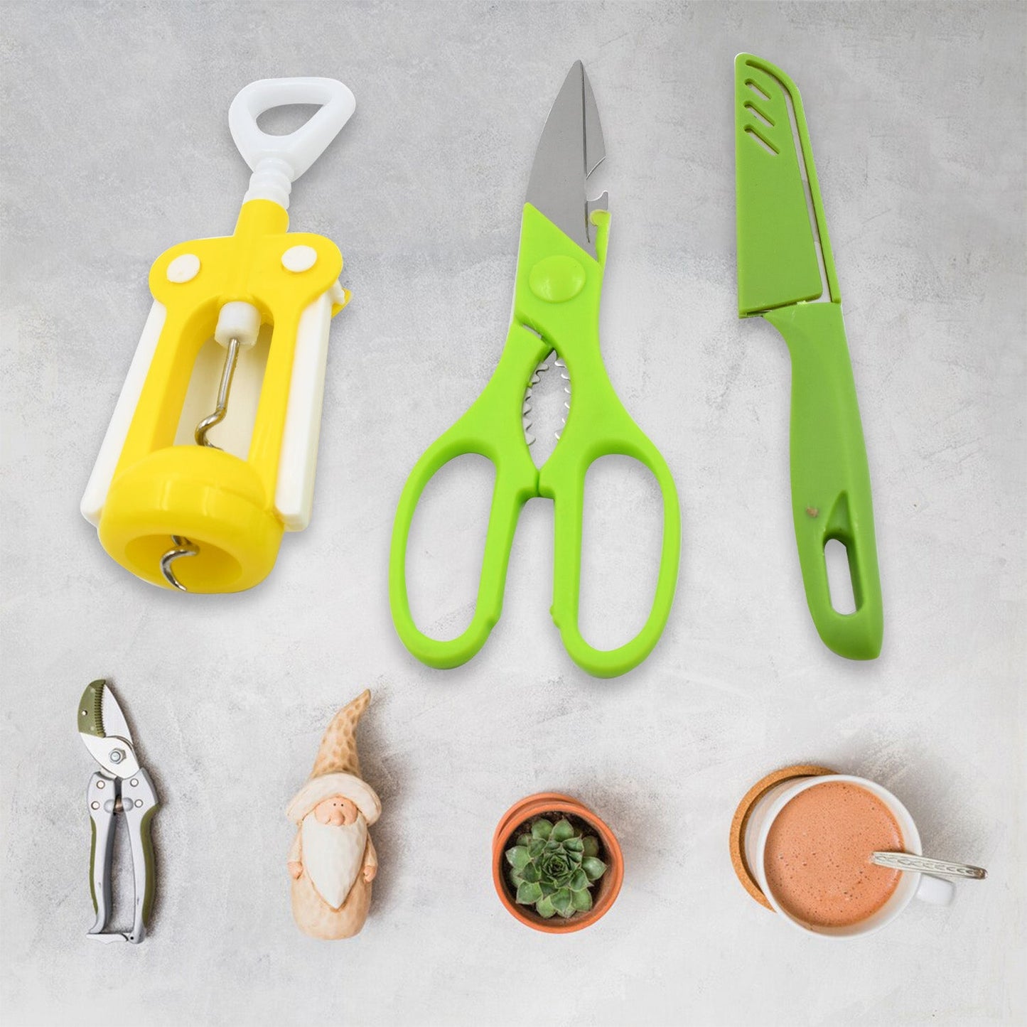 3 Pc Set Kitchen Tool Kit – Wine Bottle Opener, Knife, and Scissors Set