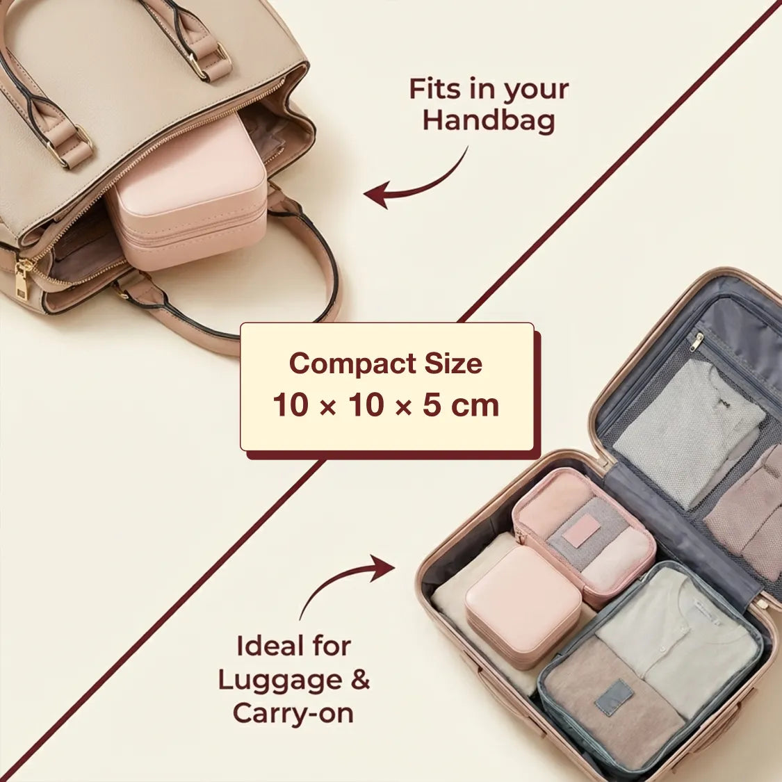 Mini PU Leather jewellery Box for Travel & Storage (1 Pc)