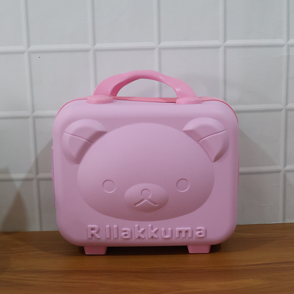 3-Digit Number Lock Kids Bear-Shaped Hard Shell Storage Carry Case with Handle