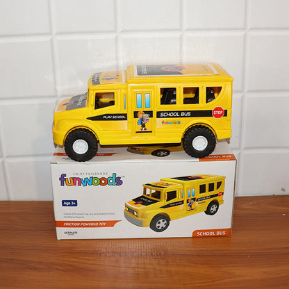Funwoods Friction-Powered School Bus Push-and-Go Vehicle Toy (1 Pc)