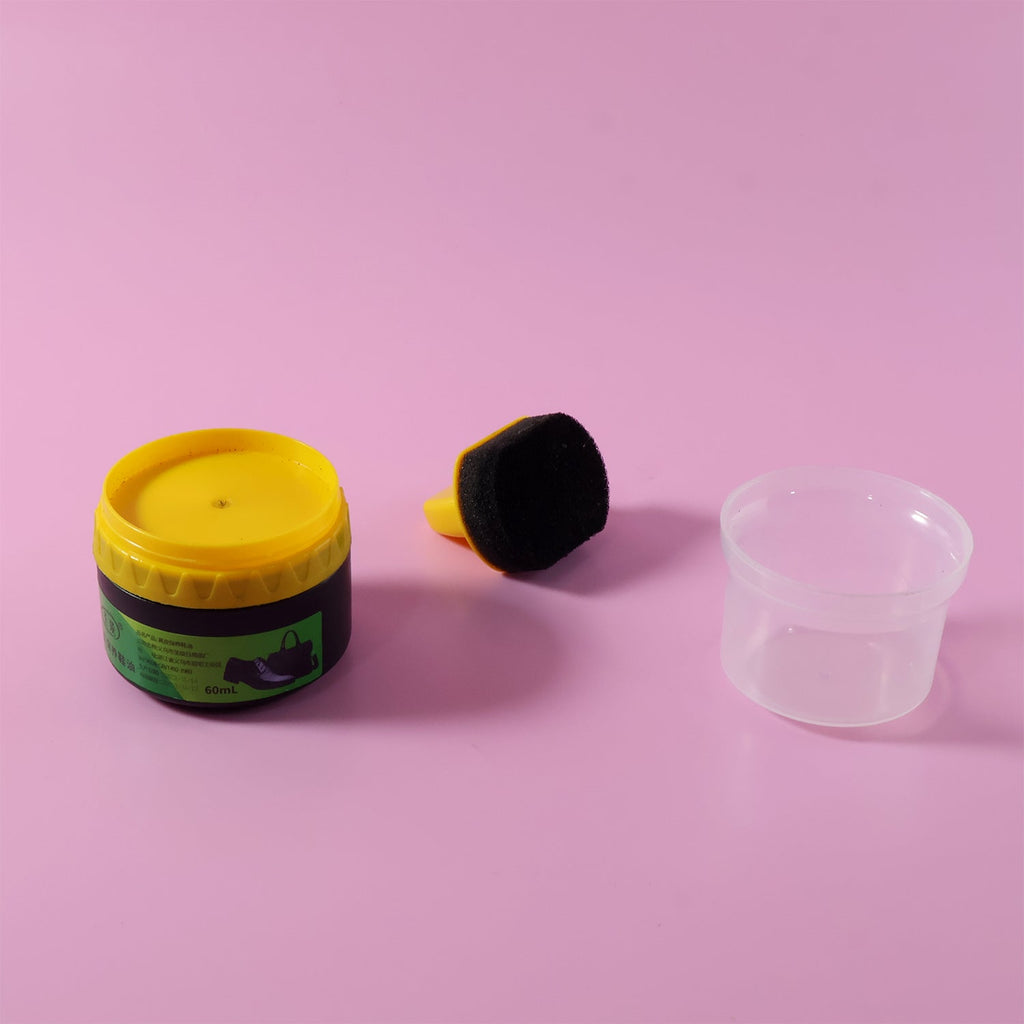 Black Shoe Polish Cream with Built-in Sponge Applicator (60 ML Approx)
