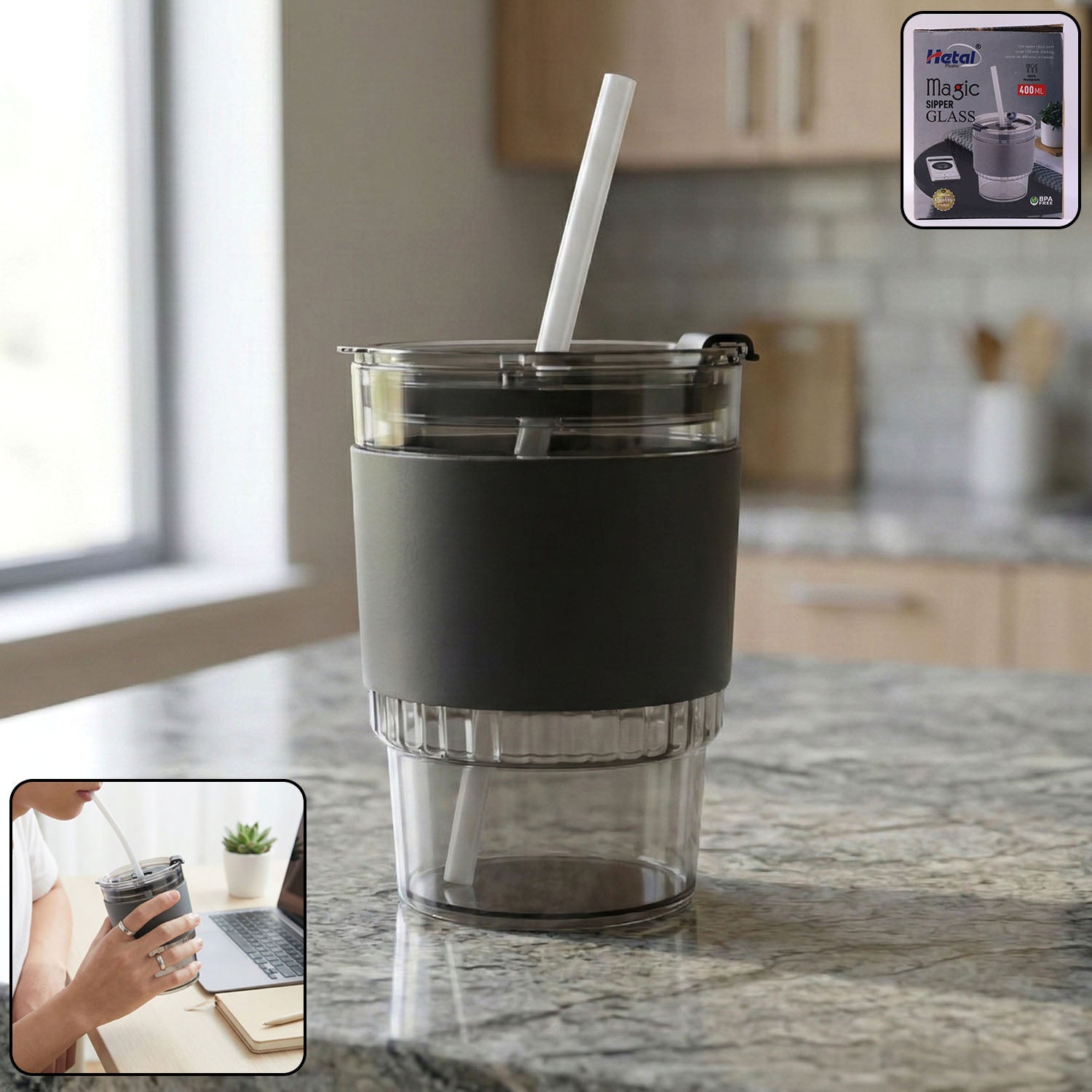 400 ML Monaco Premium Transparent Plastic Cup, Tumbler