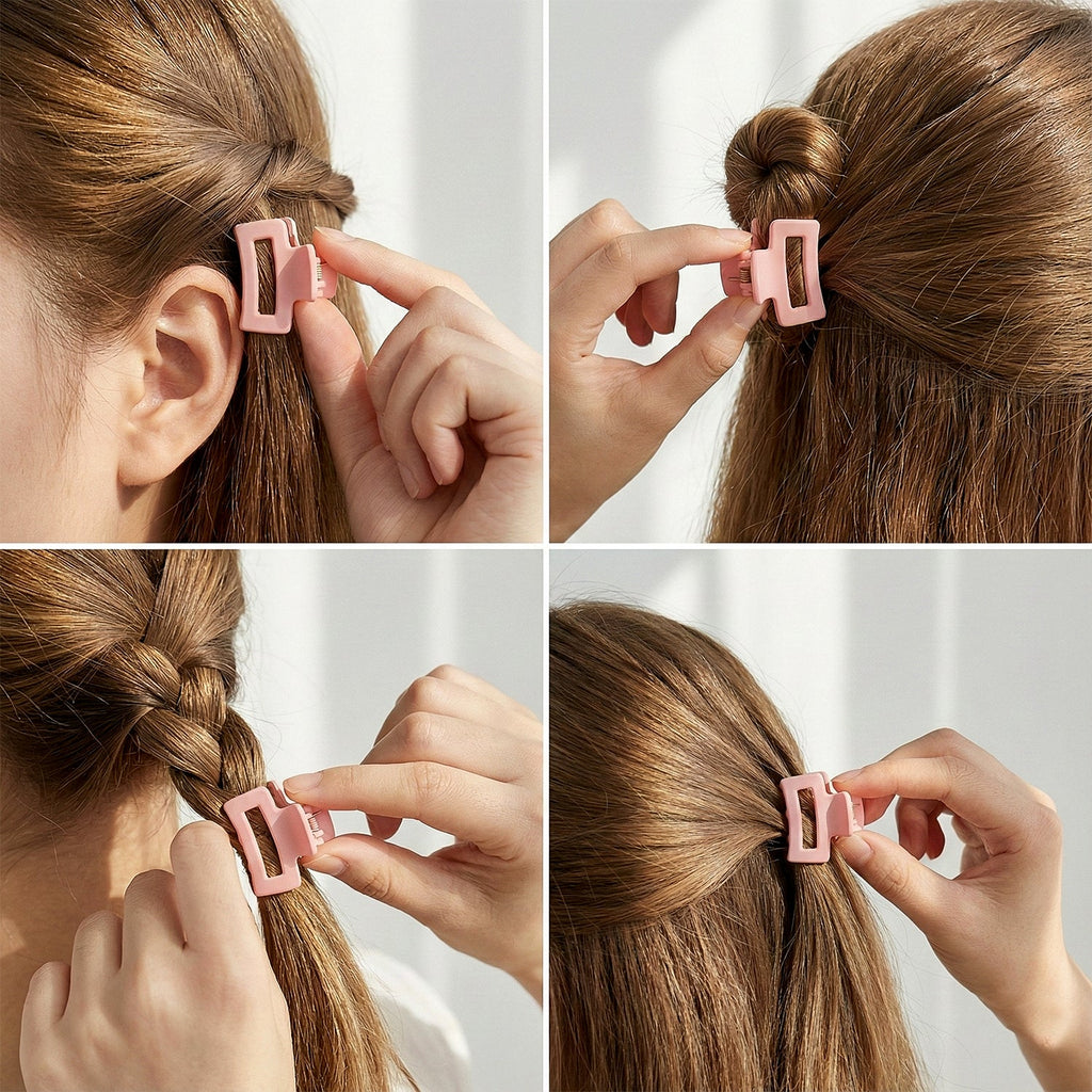 Stylish Mini Hair Claw Clips Set, 12 Pc