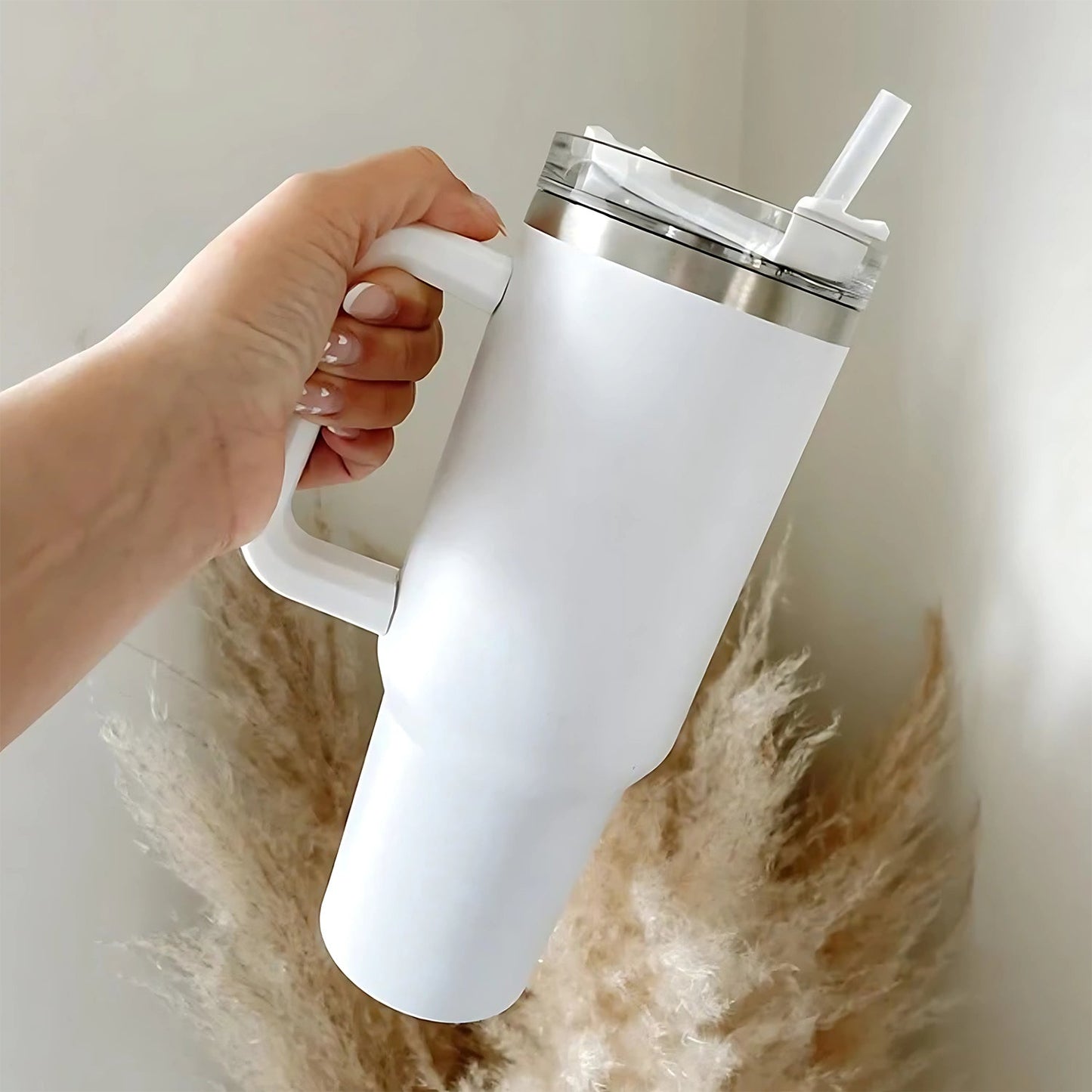 890 ML Insulated Stainless-Steel Travel Tumbler White Color (1 Pc )