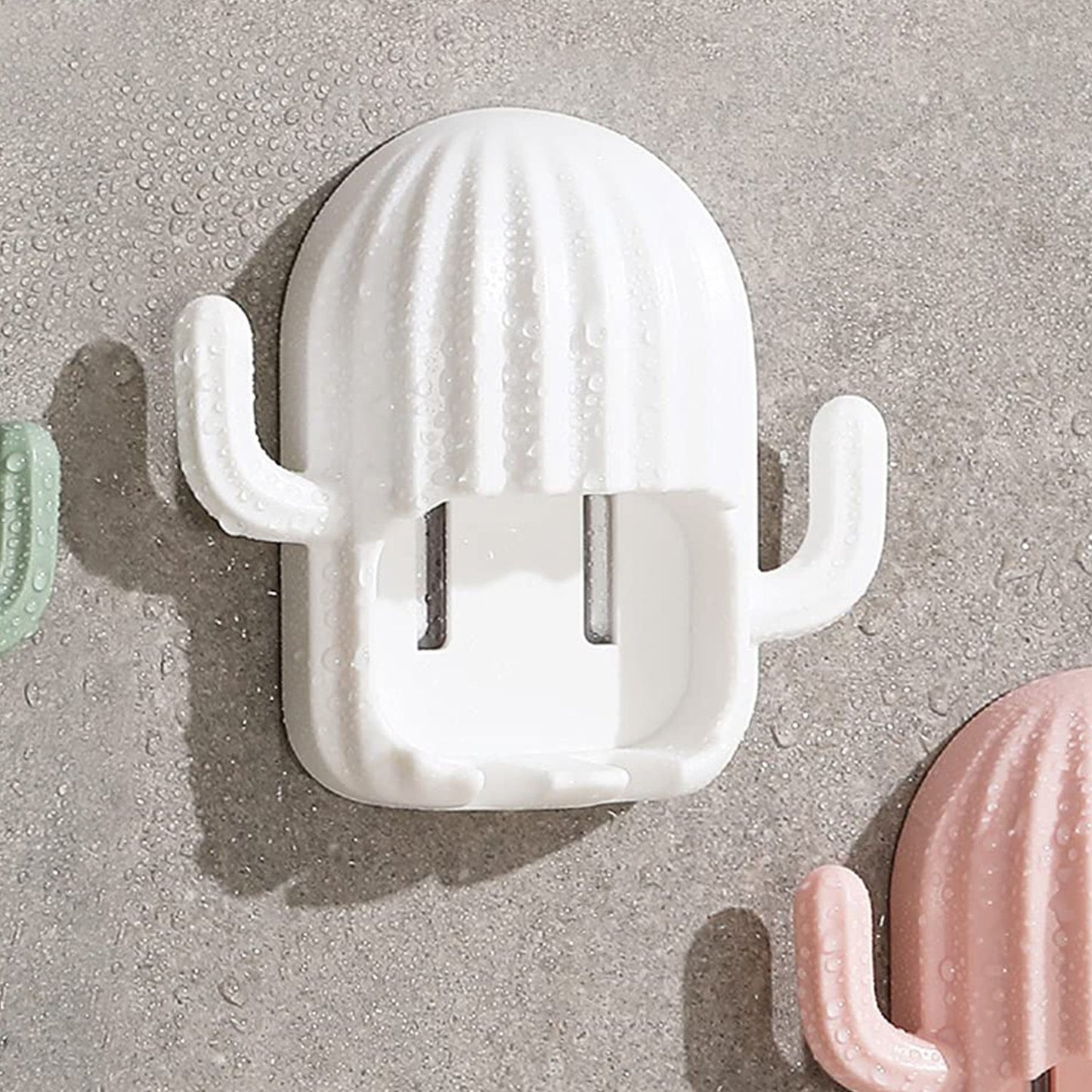 Wall Mounted Cactus-Shape Toothbrush Holder (1 Pc)