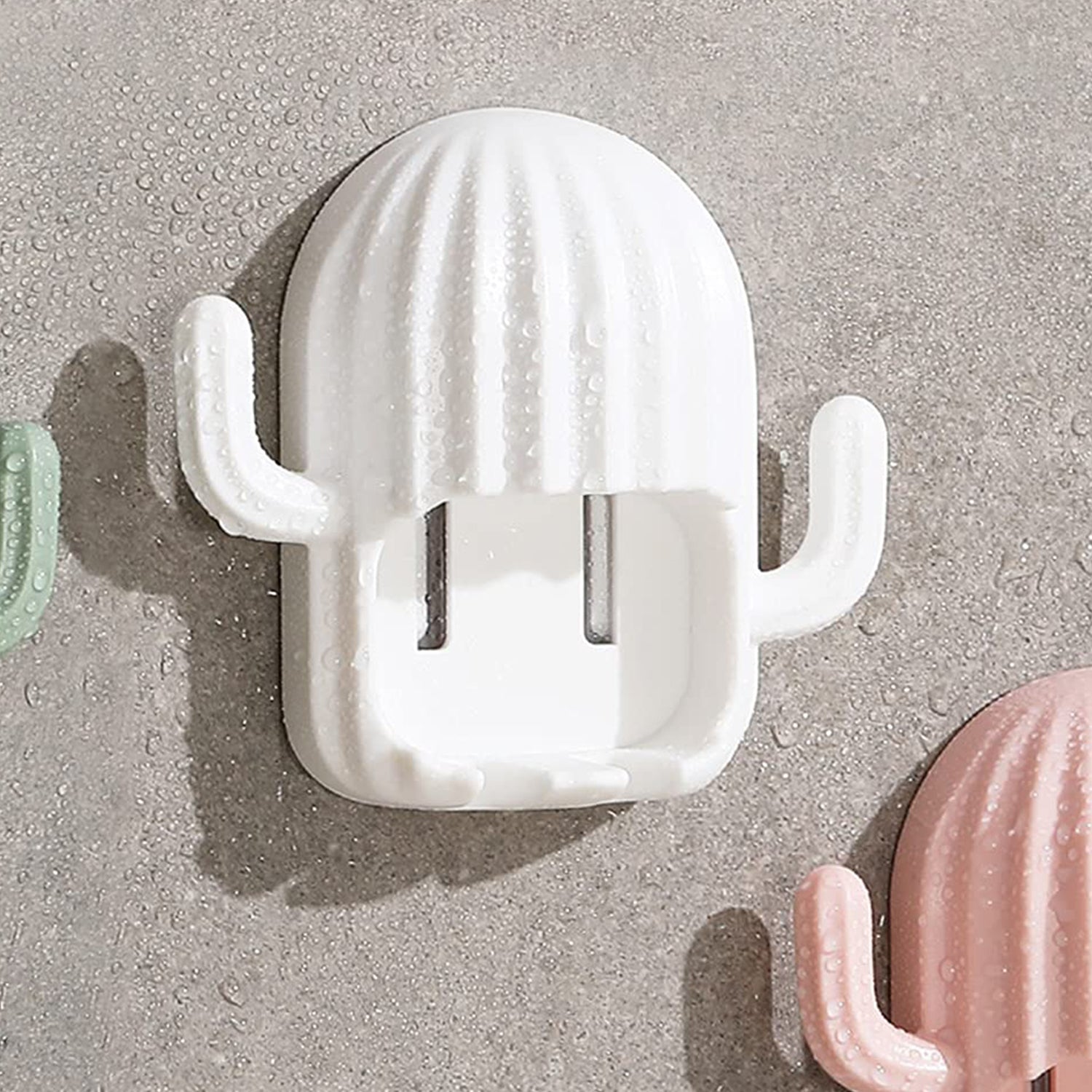 Wall Mounted Cactus-Shape Toothbrush Holder (1 Pc)