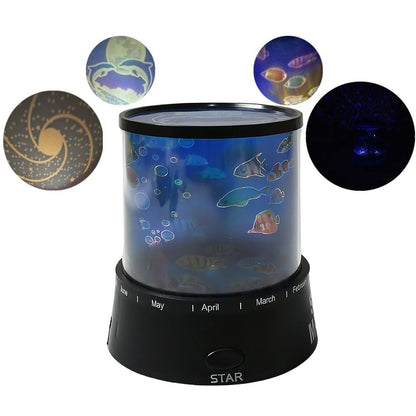 LED Projector Night Light – 3 Battery Lamps (1 Pc, Battery Not Included)