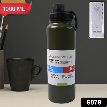 Stainless Steel Double Wall Vacuum-Insulated Drink Water Bottle (800 ML Approx / Mix Color)