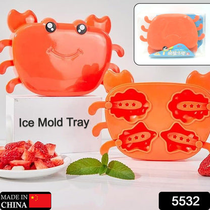 Creative Crab Shape Ice Mold Tray Silicone Ice Cube Maker Fun Cartoon Ice Tray (1 Pc)