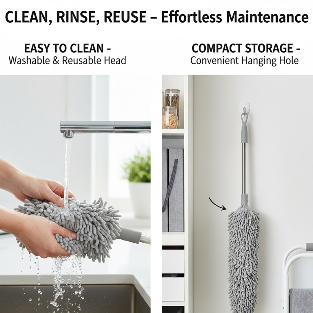 Microfiber Dusters for Cleaning 100 inches Extendable Handle Pole