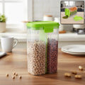 Plastic 2 Sections Air Tight Transparent Food Grain Cereal Storage Container (2 ltr)